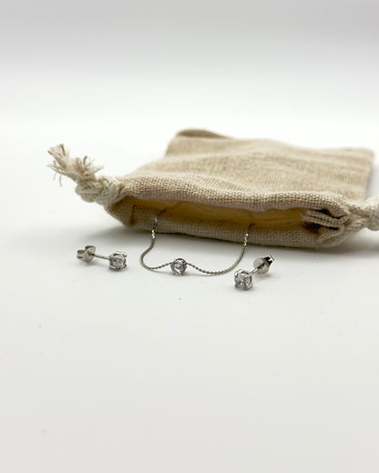 Collar Solitario + Pendiente Regaló 2x1